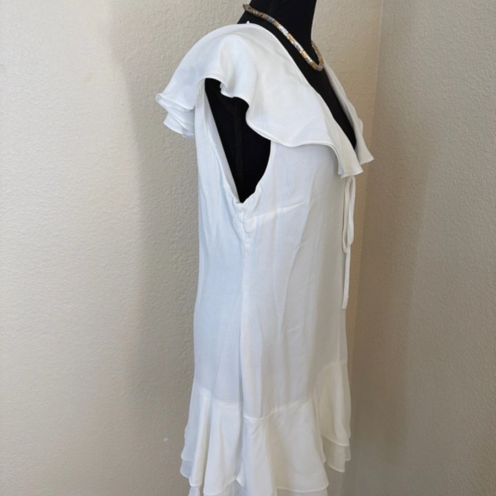 Zara Cream Ruffled Midi Dress - Picture 5 of 7